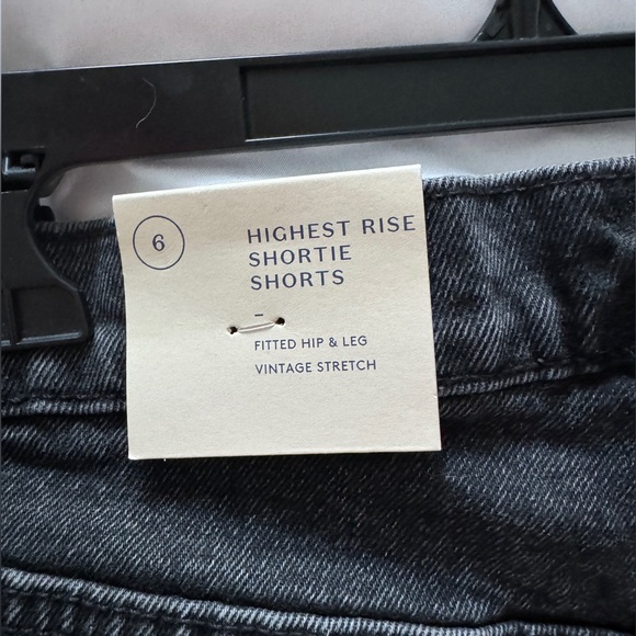 Black distressed high rise jean shorts. Size 6, Universal Thread - Picture 3 of 7